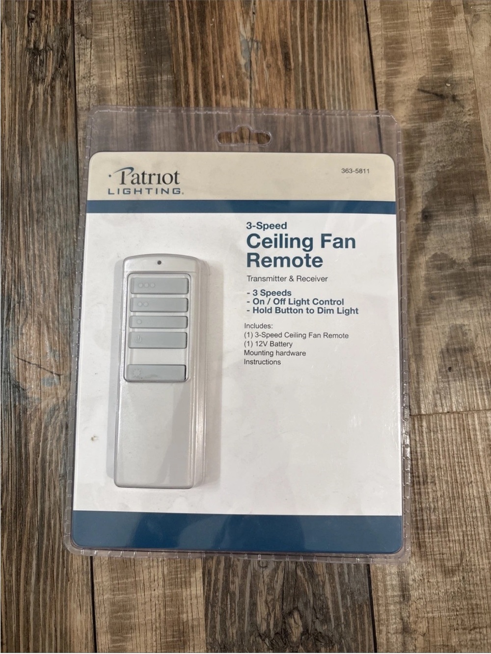 New Patriot Lighting 3-Speed Ceiling Fan Remote Transmitter & Receiver 363-5811